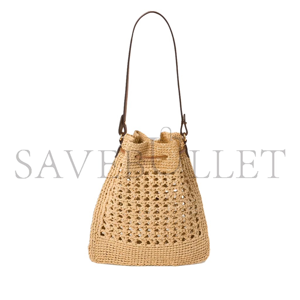 MIU MIU BUCKET BAG IN RAFFIA-EFFECT YARN 5ND016 (23*20cm)